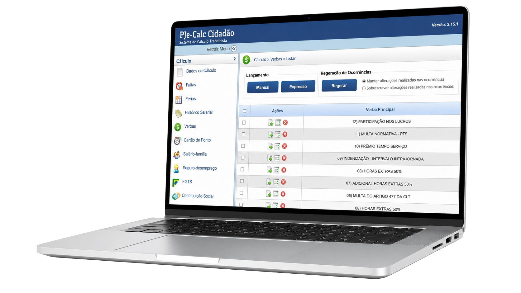 Sistema PJe-Calc - Liquidação Trabalhista